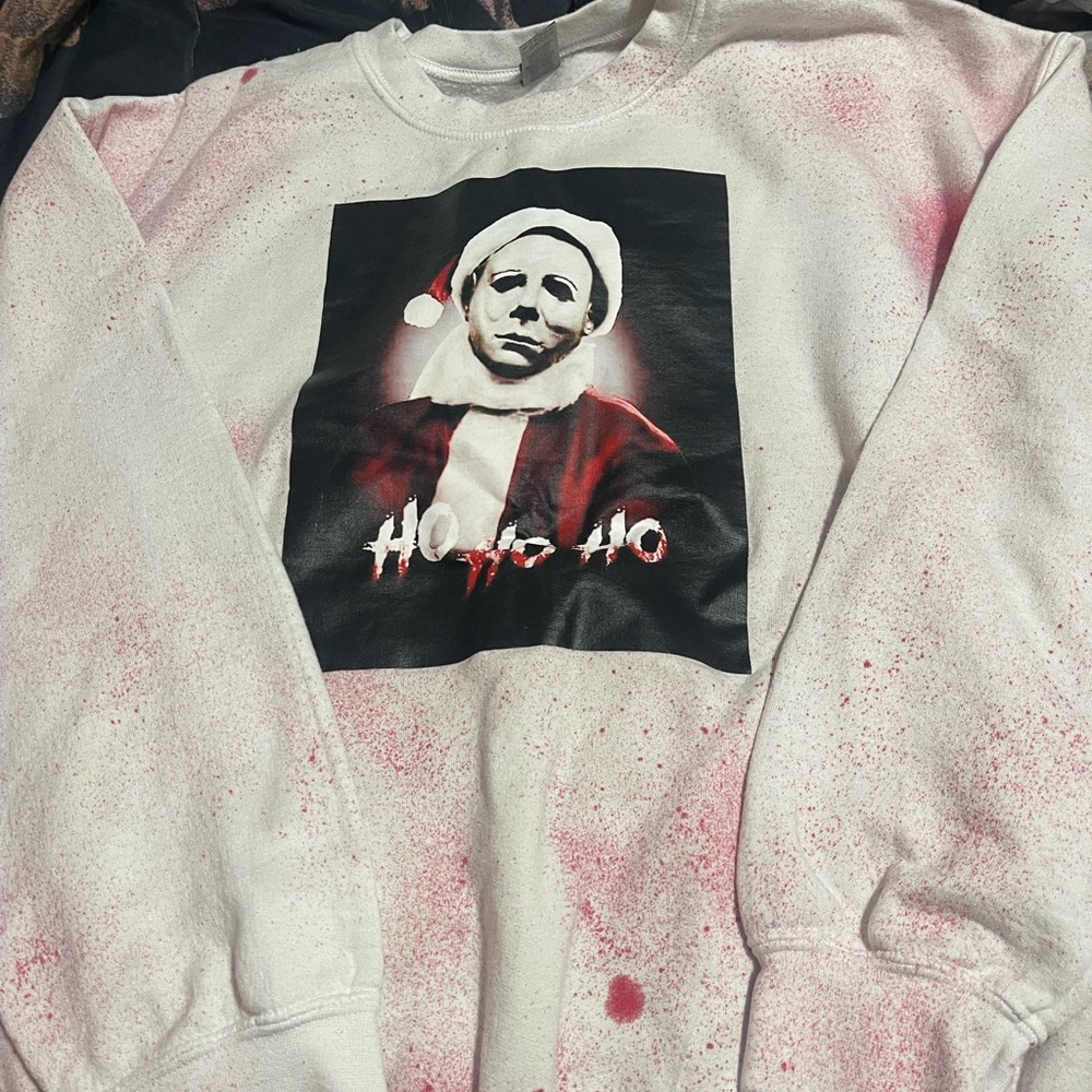 White and Pink Graphic Sweatshirt
